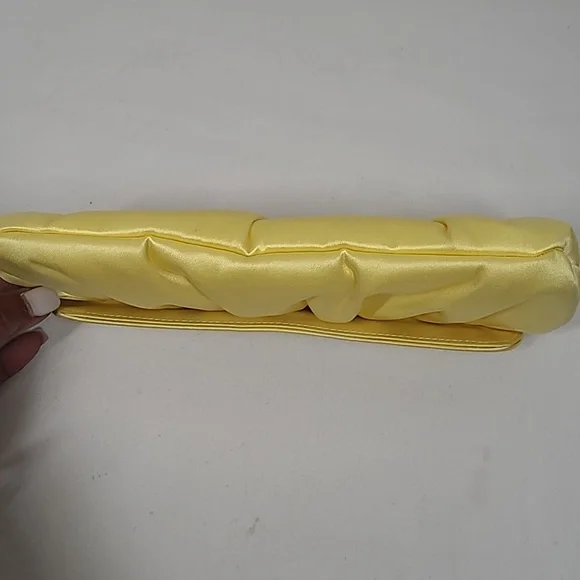 Neiman Marcus Yellow Satin Clutch - Picture 5 of 9